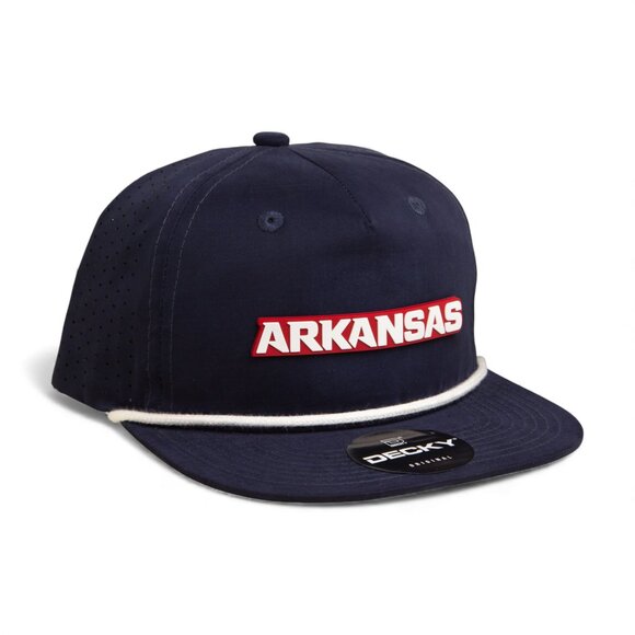 Arkansas Razorbacks ARKANSAS White 3D Perforated Rope Hat- Navy/ White - Picture 1 of 3
